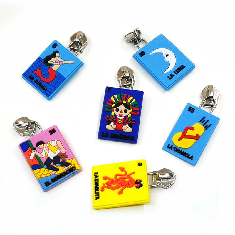 PVC Zipper Pull Puller End Mexican style pattern Zippers Tags